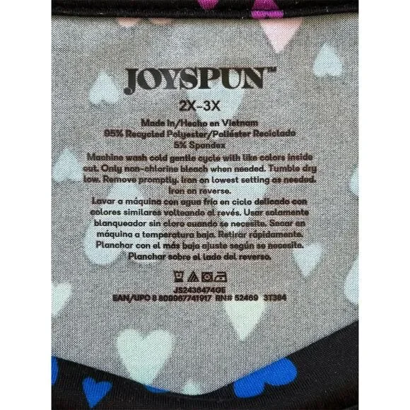 Joyspun Women's 2XL Short Sleeve Sleep Shirt Rainbow Heart Print - Picture 2 of 4